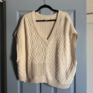 American Eagle Outfitters Cream V-Neck Sweater